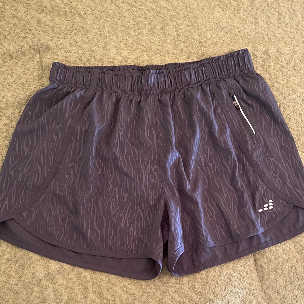 Women’s Gray Running Shorts with Subtle Zebra Print